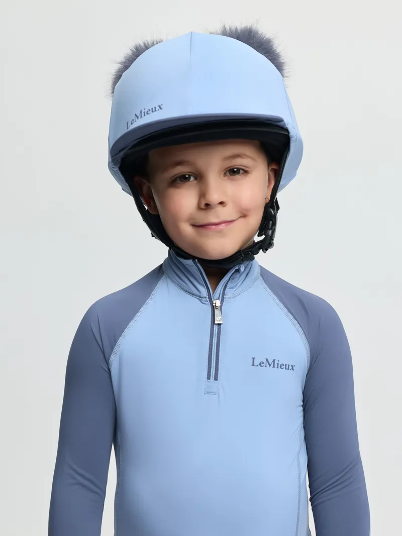 LeMieux Mini Double Pom Hat Silk - Powder Blue