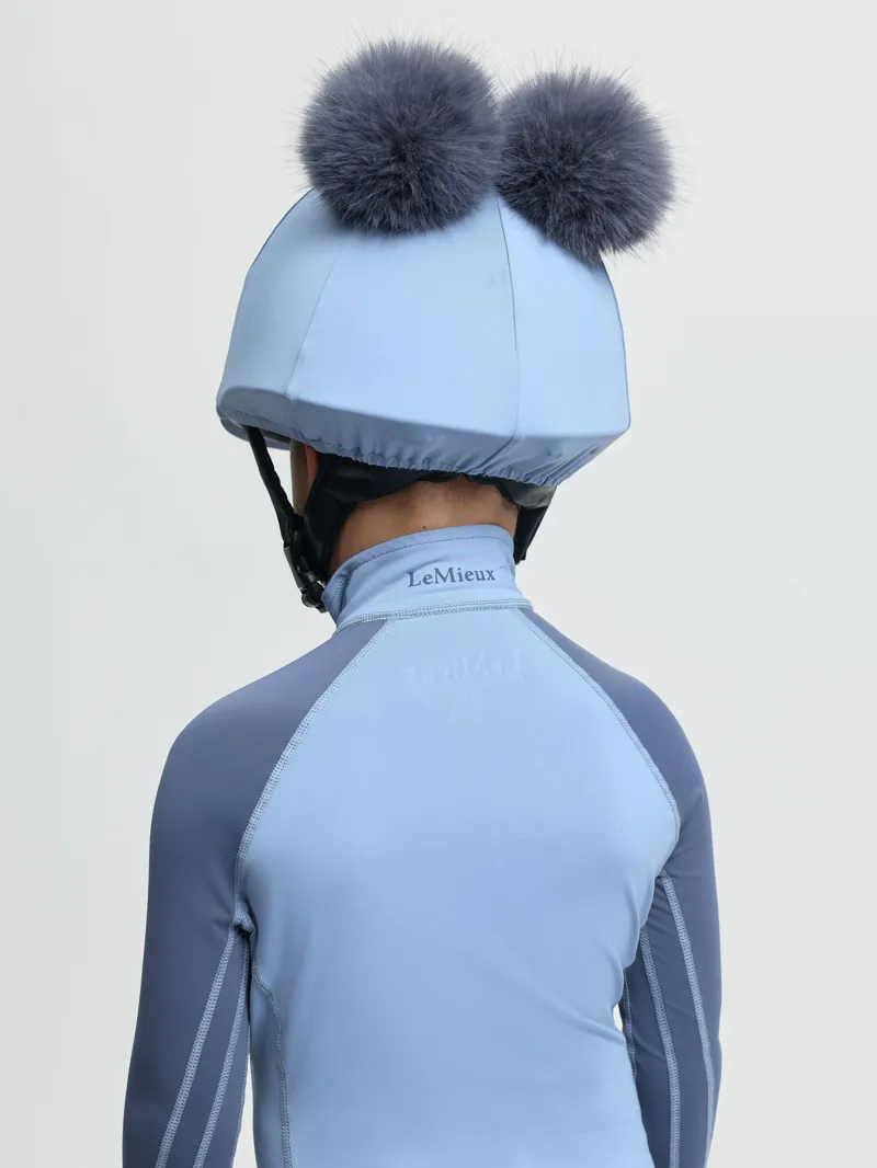 LeMieux Mini Double Pom Hat Silk - Powder Blue-1