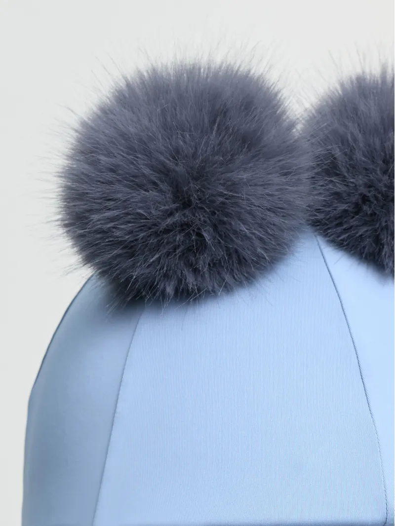 LeMieux Mini Double Pom Hat Silk - Powder Blue-4