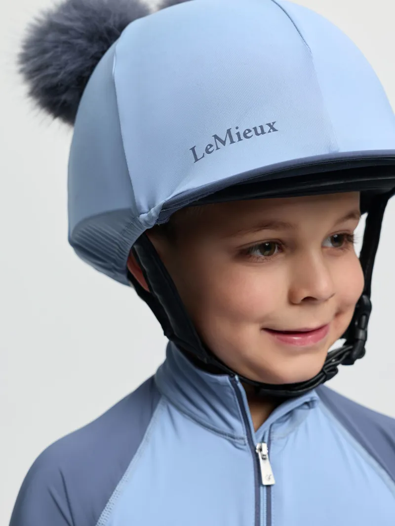 LeMieux Mini Double Pom Hat Silk - Powder Blue-3