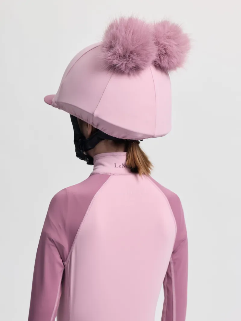 LeMieux Mini Double Pom Hat Silk - Fondant-2