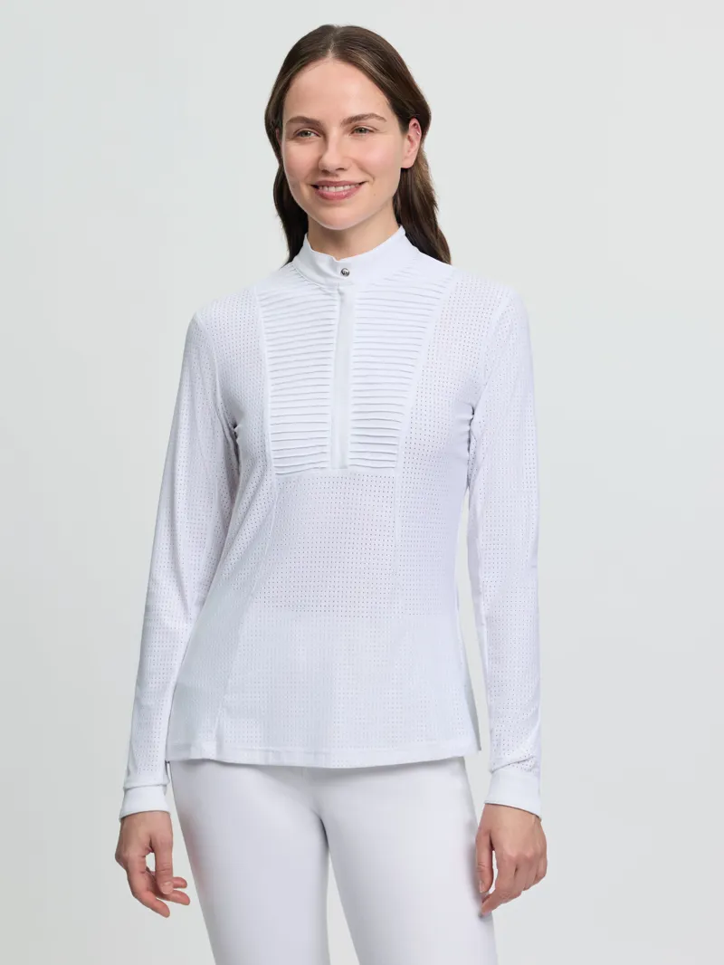 LeMieux Arielle Long Sleeve Show Shirt - White-2