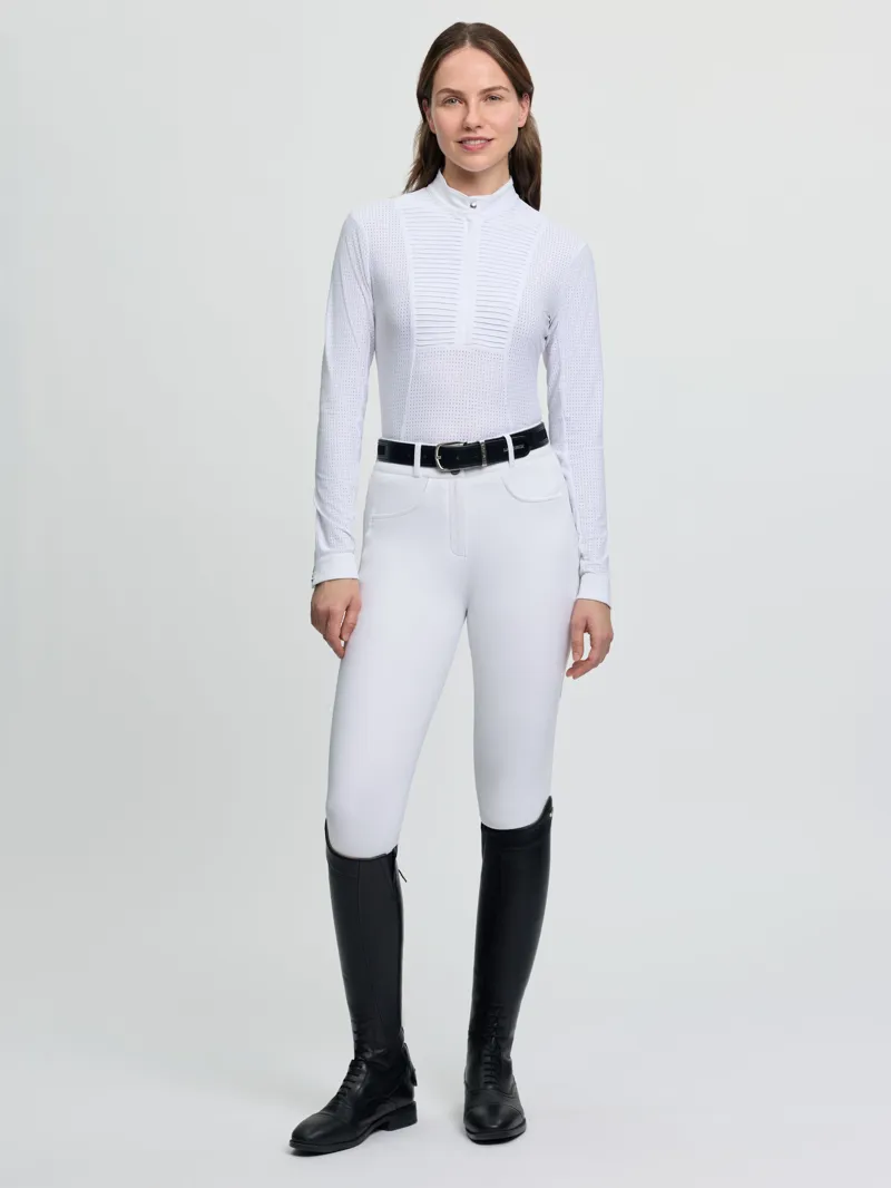 LeMieux Arielle Long Sleeve Show Shirt - White-3