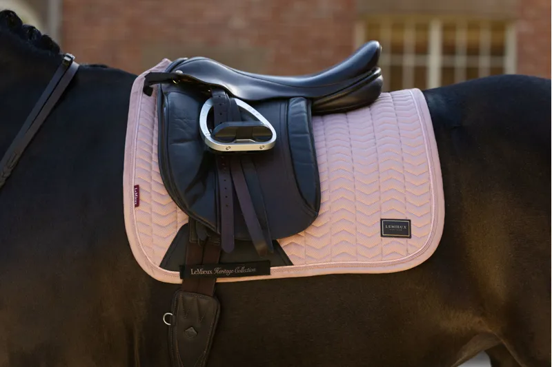 LeMieux Heritage Herringbone Dressage Square - Wild Rose-3