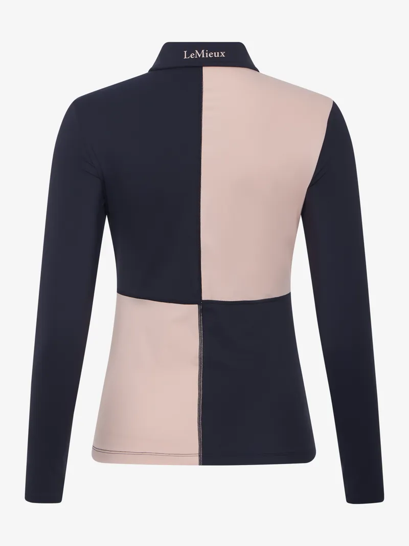 LeMieux Harlequin Rugby Shirt Base Layer - Petal/Navy-6