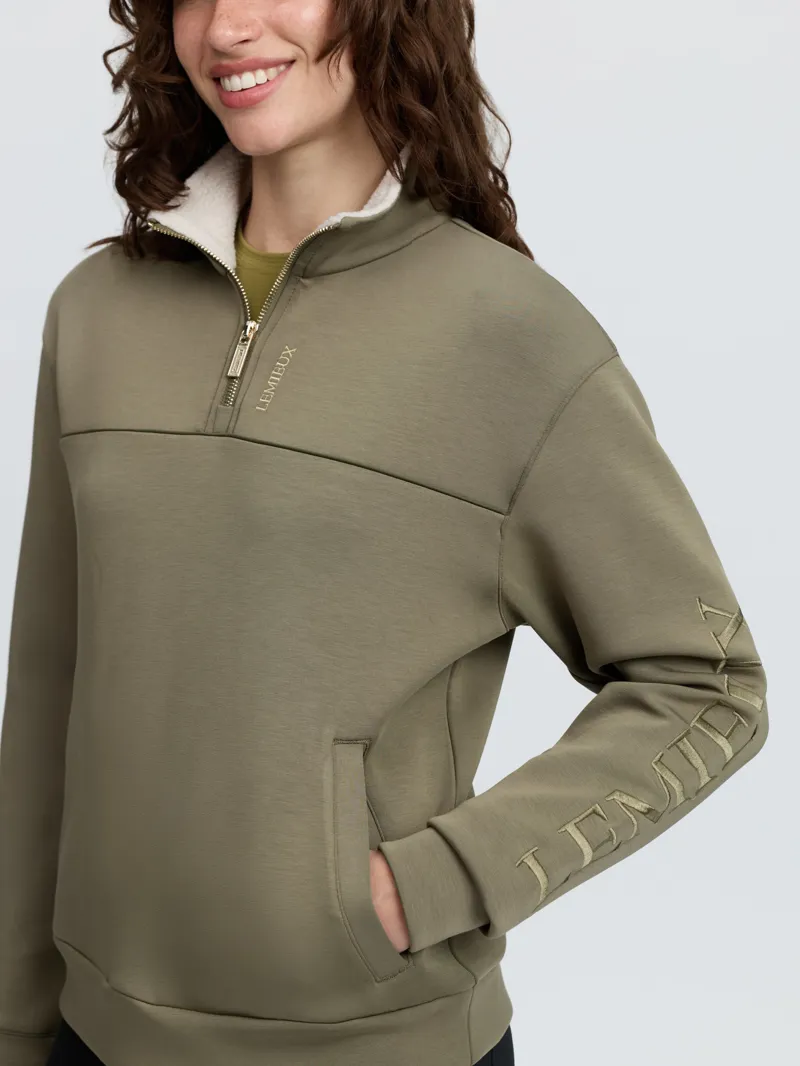 LeMieux Scarlet Quarter Zip Sweat Willow Green-2