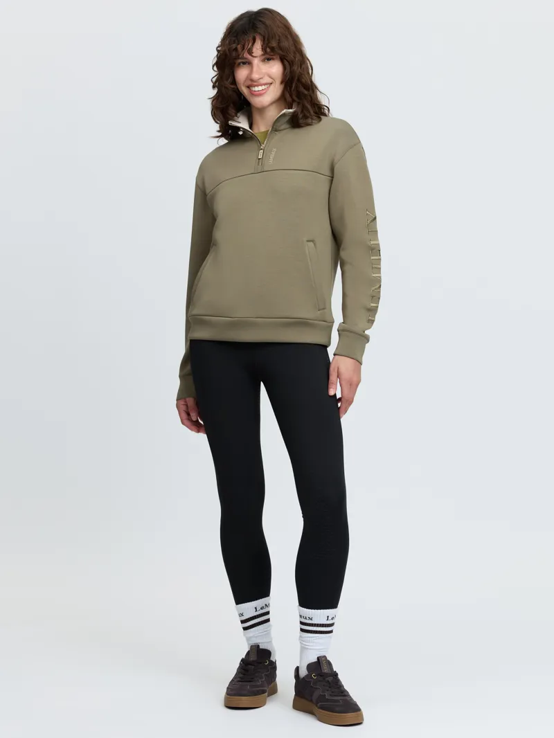 LeMieux Scarlet Quarter Zip Sweat Willow Green-3