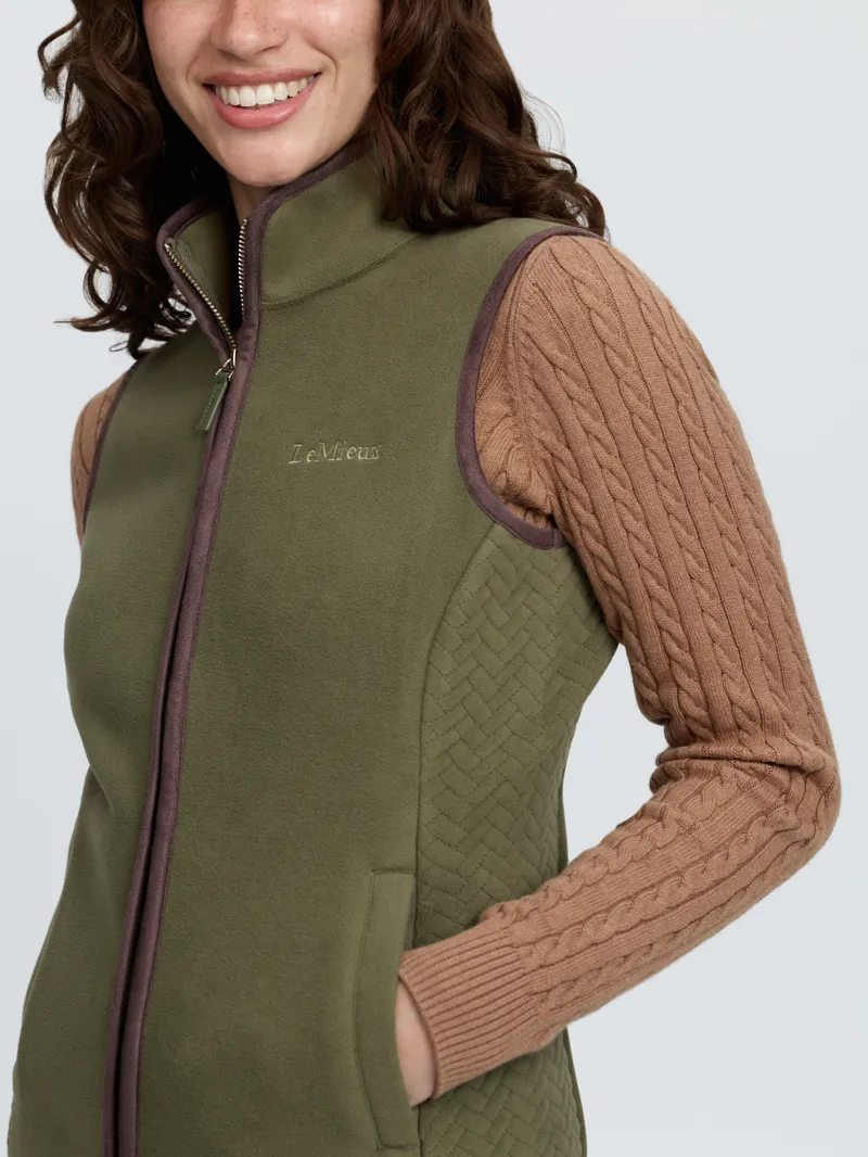 LeMieux Frankie Fleece Gilet Willow Green-2