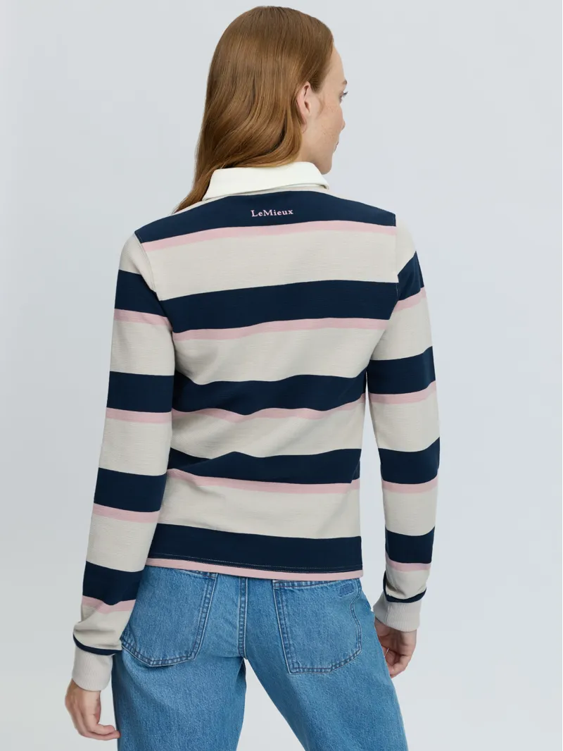 LeMieux Sloane Stripe Rugby Shirt Stone-1