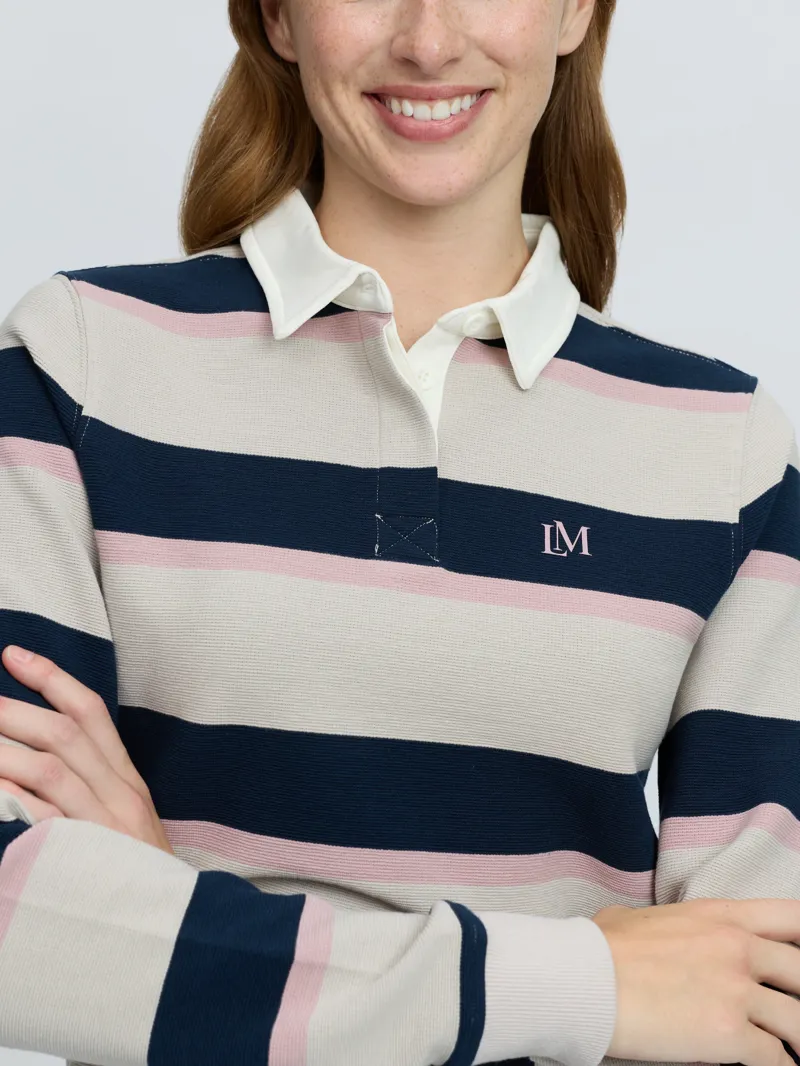 LeMieux Sloane Stripe Rugby Shirt Stone-5