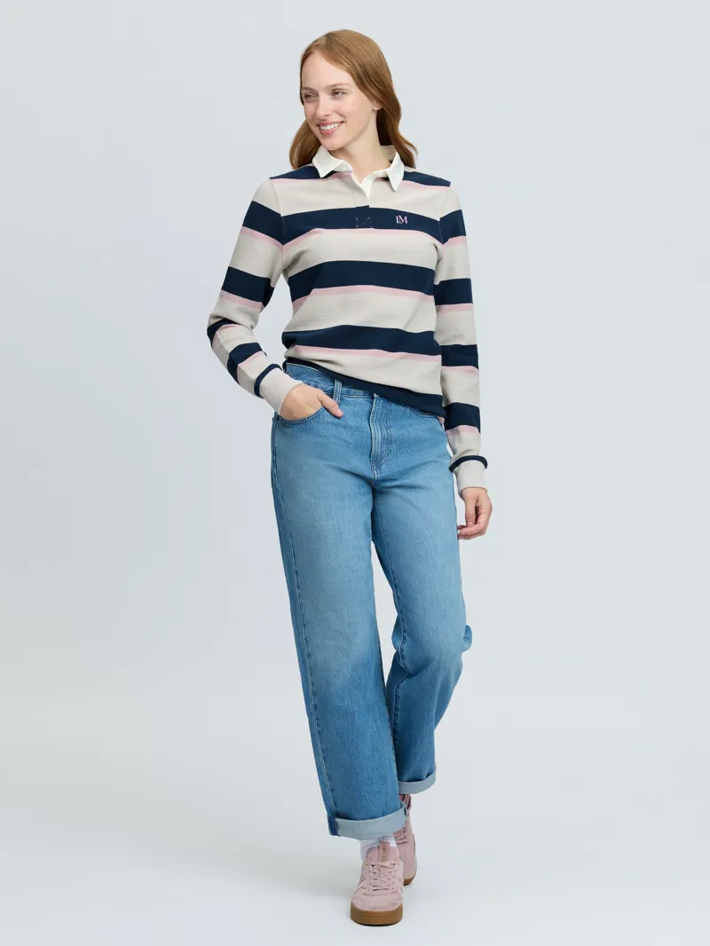 LeMieux Sloane Stripe Rugby Shirt Stone-3