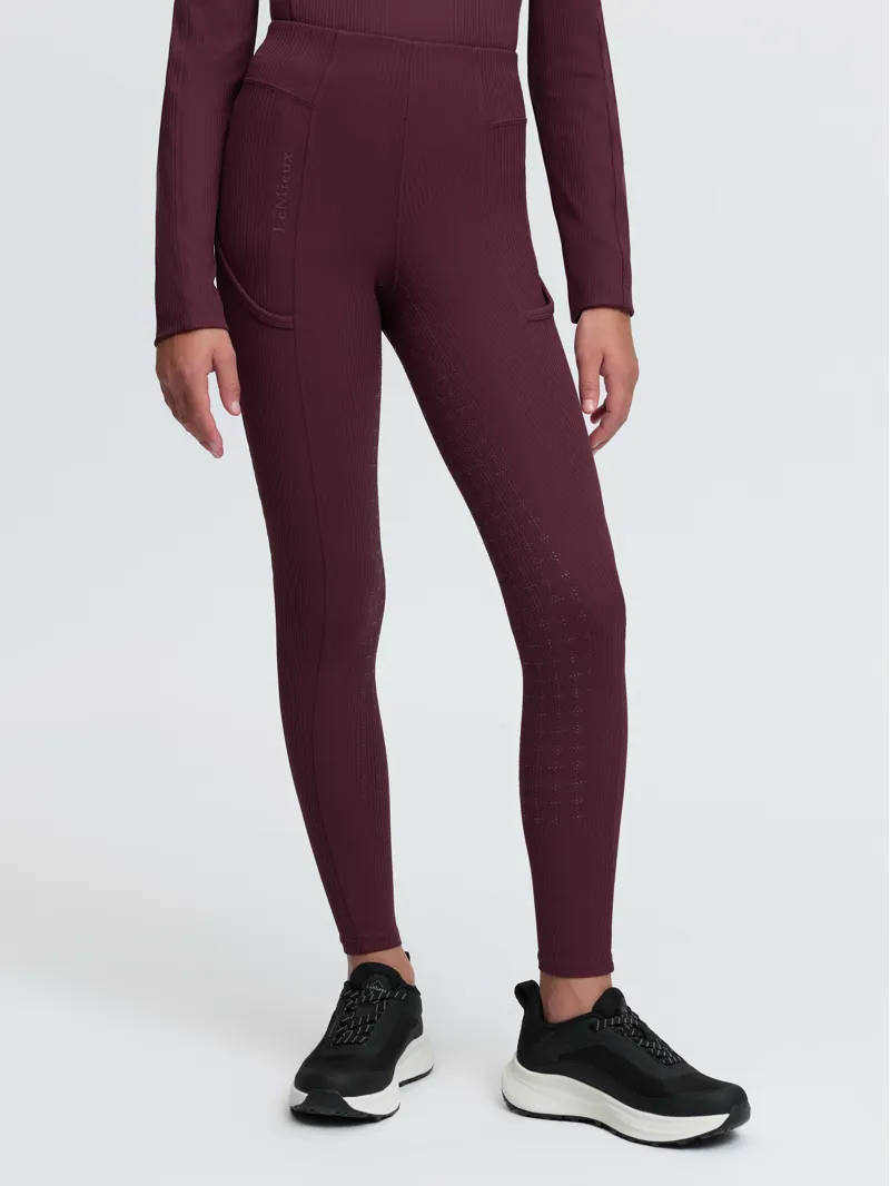 LeMieux Young Rider Orla Ribbed Pull Ons - Bramble