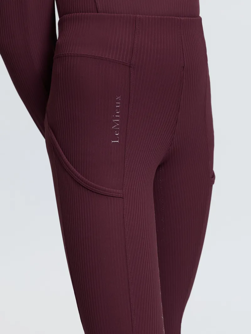 LeMieux Young Rider Orla Ribbed Pull Ons - Bramble-3