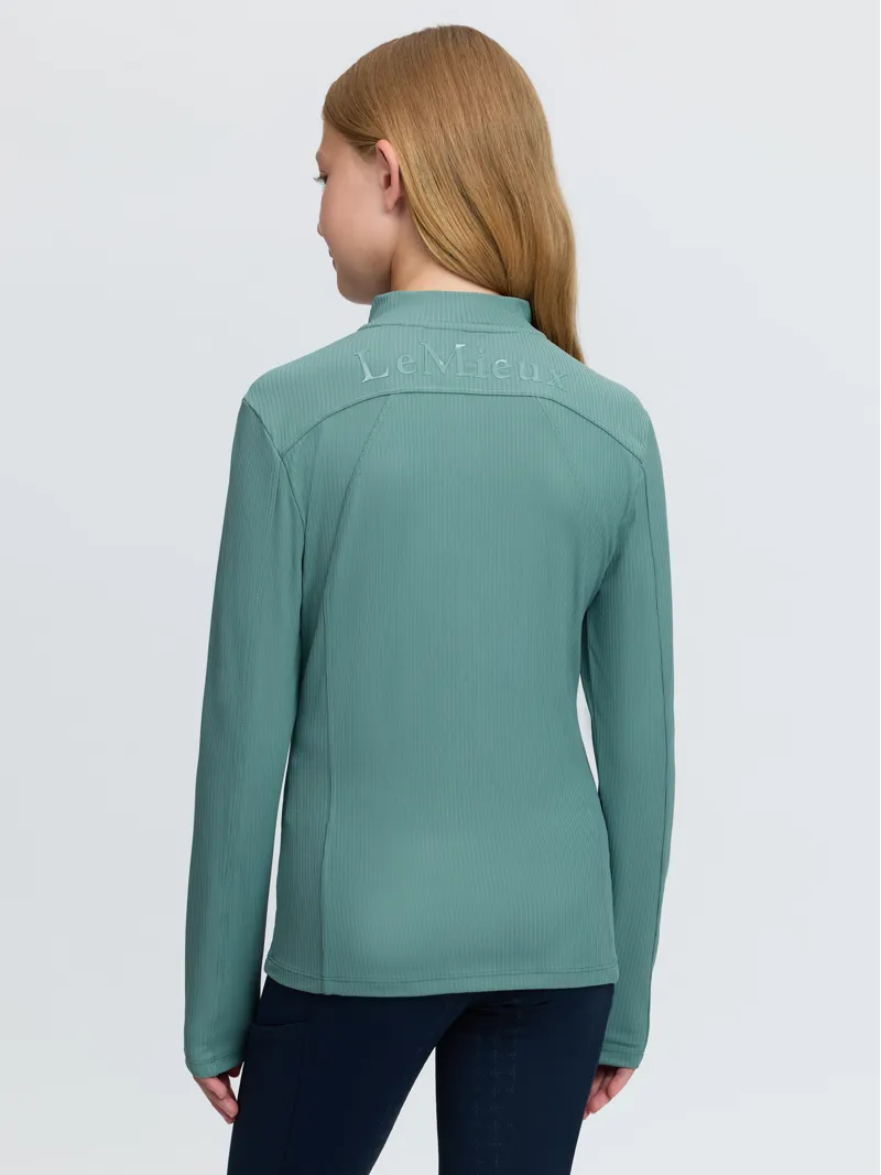 LeMieux Young Rider Raye Ribbed Base Layer Aloe-1