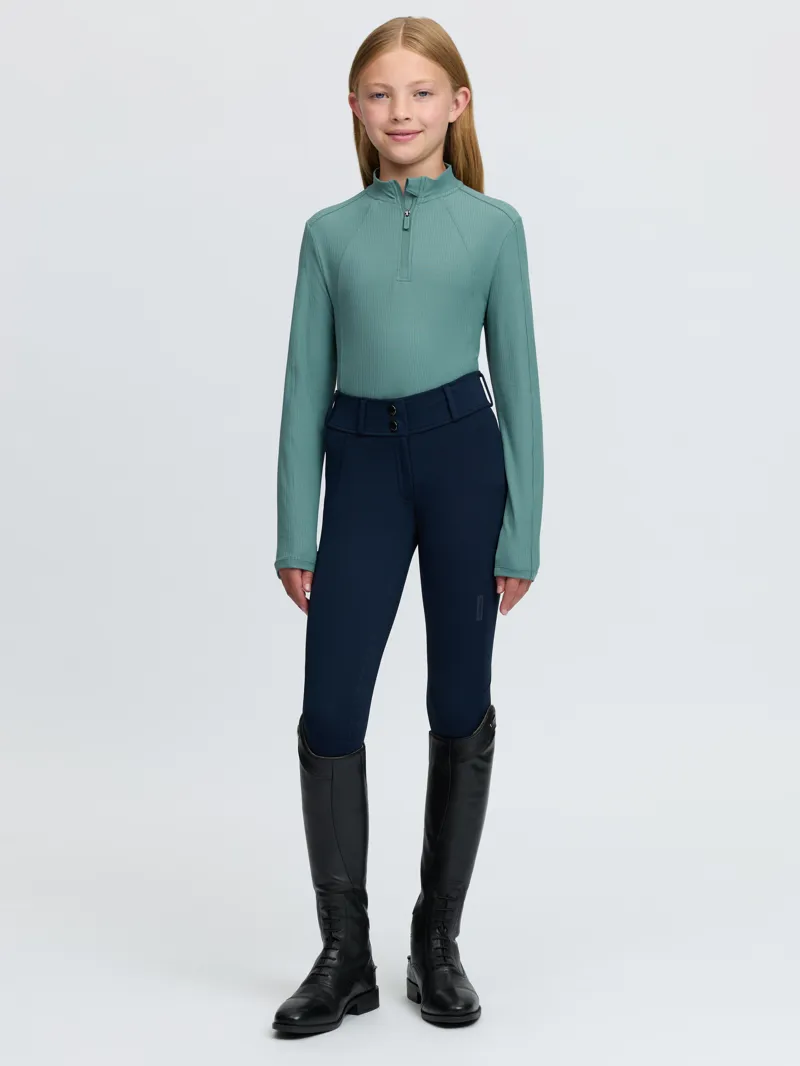 LeMieux Young Rider Raye Ribbed Base Layer Aloe-3