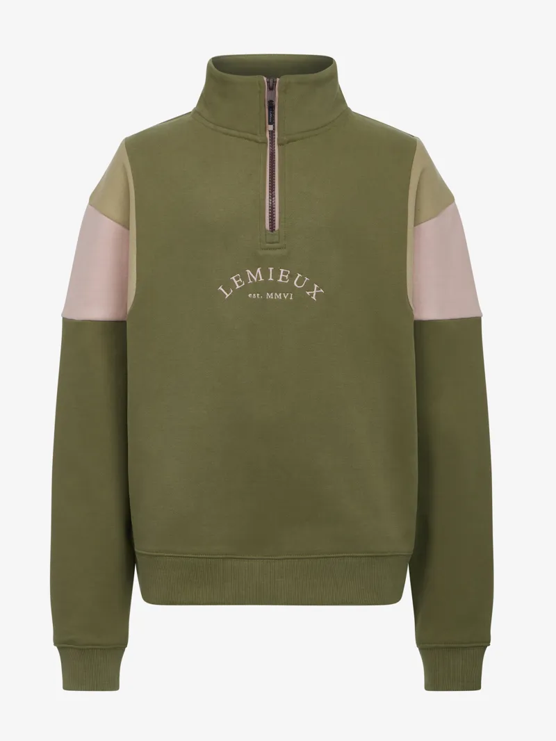 LeMieux Young Rider Viola Quarter Zip Sweat Willow Green