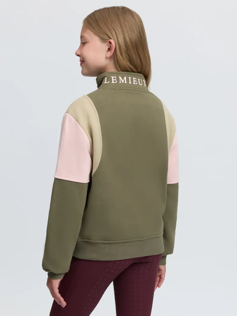 LeMieux Young Rider Viola Quarter Zip Sweat Willow Green-2