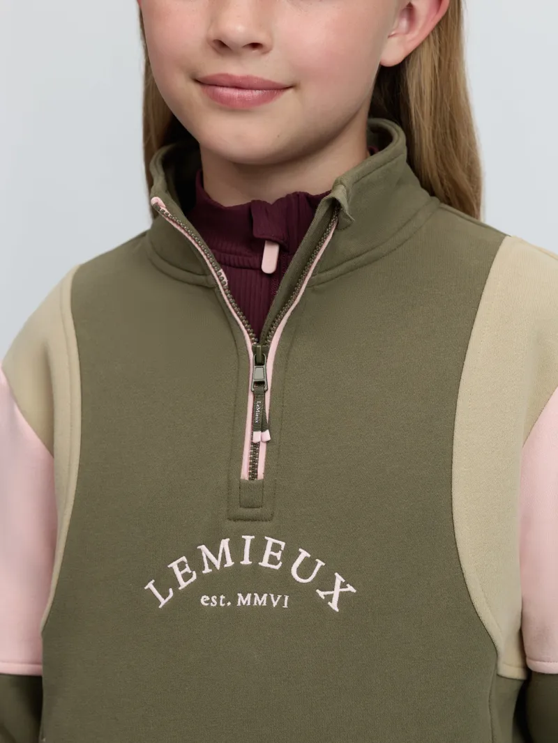 LeMieux Young Rider Viola Quarter Zip Sweat Willow Green-3