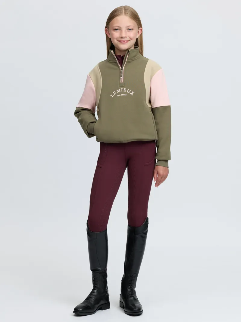 LeMieux Young Rider Viola Quarter Zip Sweat Willow Green-6
