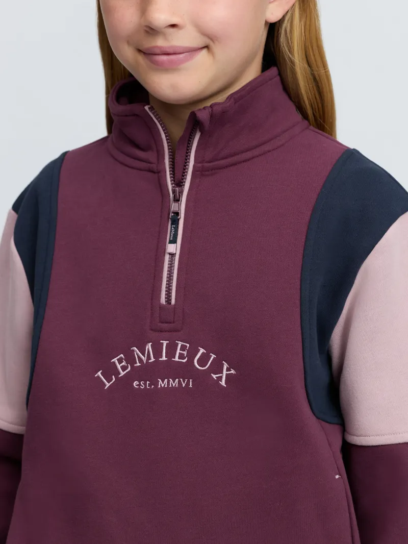 LeMieux Young Rider Viola Quarter Zip Sweat Bramble-2