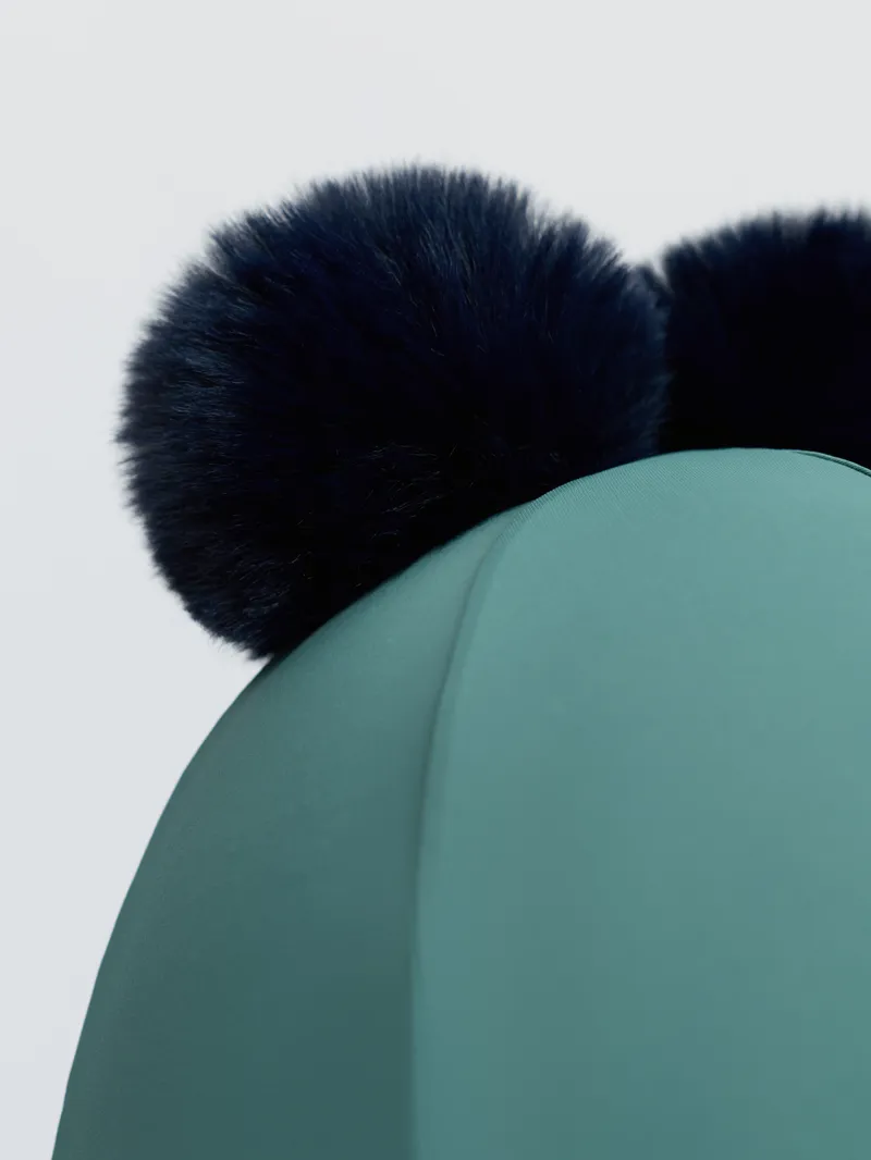 LeMieux Mini Double Pom Hat Silk - Navy/Aloe-1