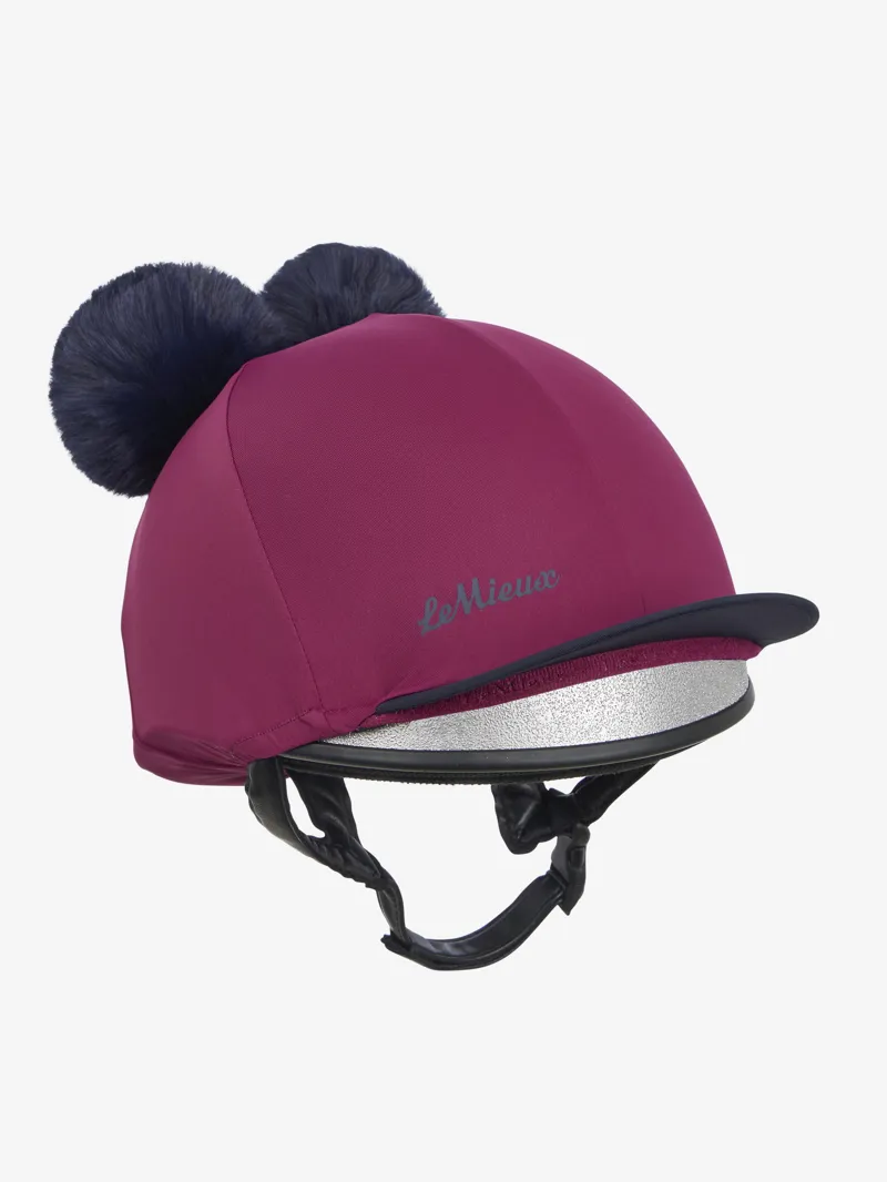 LeMieux Mini Double Pom Hat Silk - Blackberry