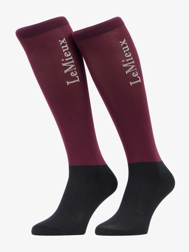 LeMieux Competition Socks 2 pack - Blackberry