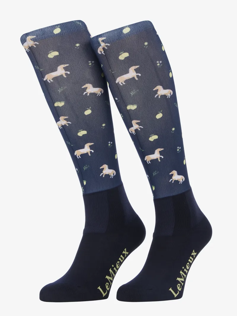 LeMieux Footsie Socks Lemon - Navy