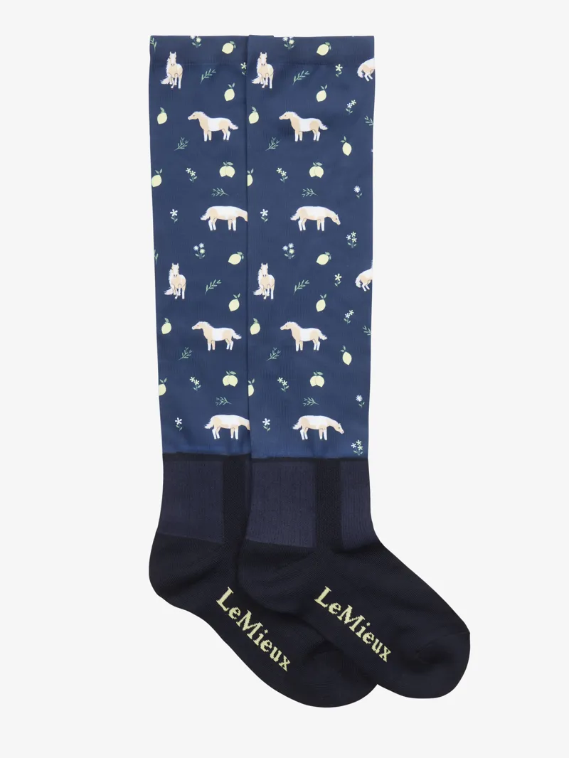 LeMieux Footsie Socks Lemon - Navy-1