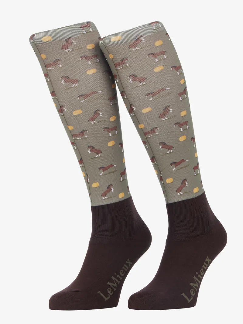 LeMieux Footsie Socks Highland - Cow/Aloe