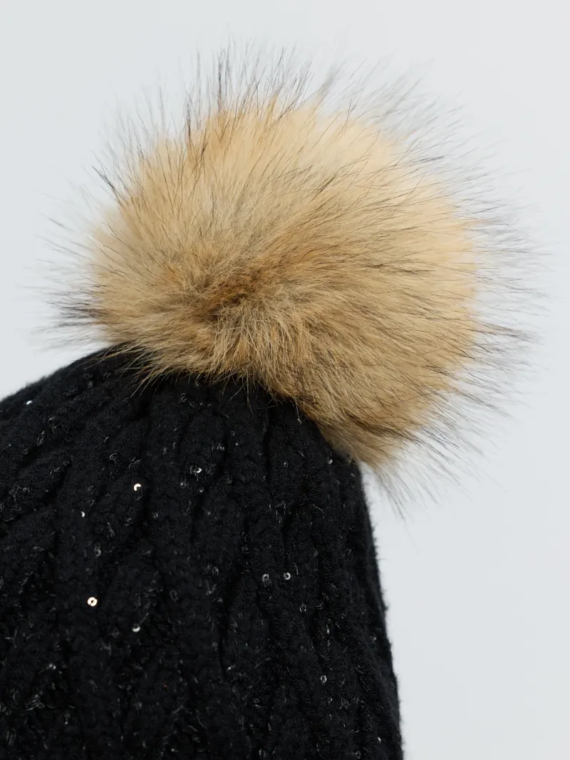 LeMieux Bernie Sequin Beanie - Black-1