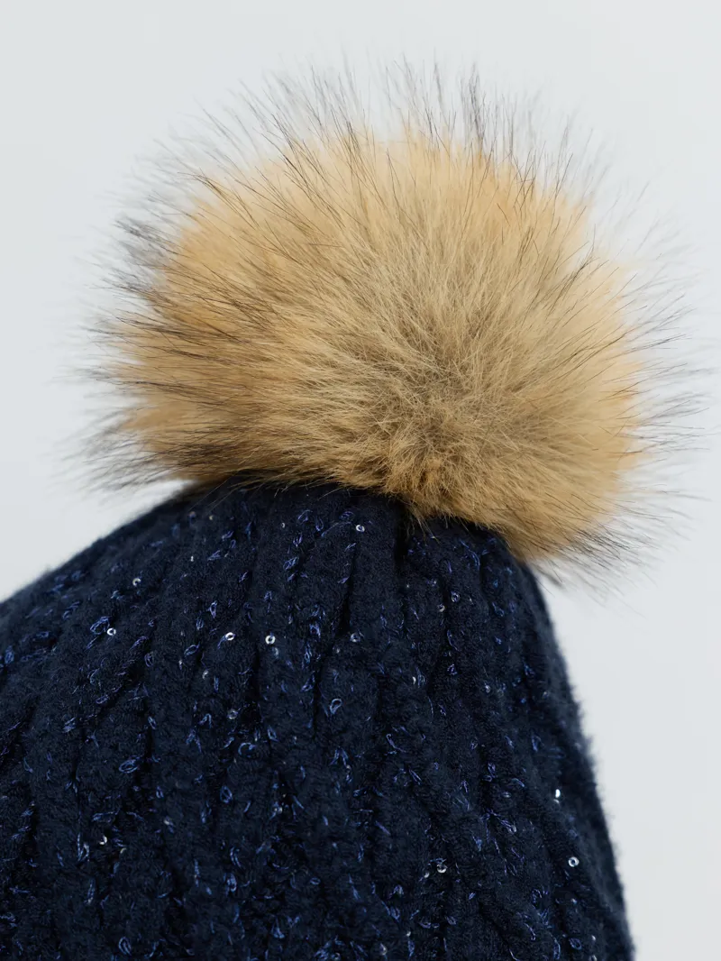 LeMieux Bernie Sequin Beanie - Navy-2