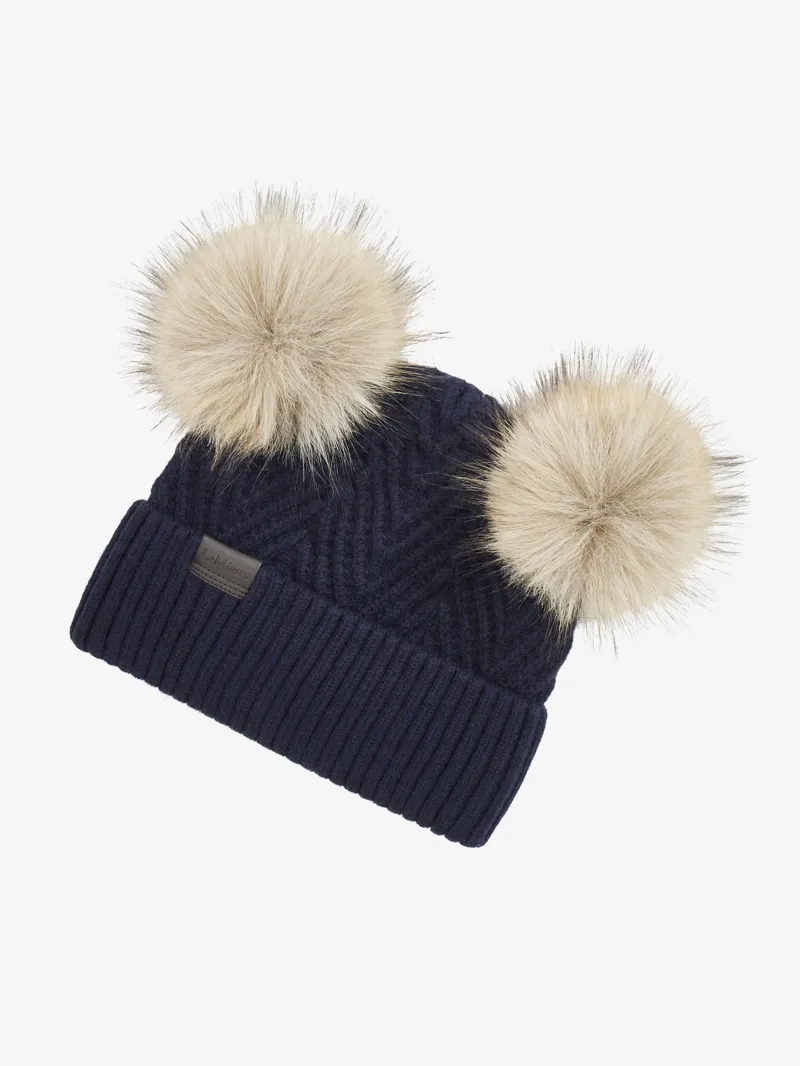 LeMieux Mini Double Pom Beanie - Navy-2
