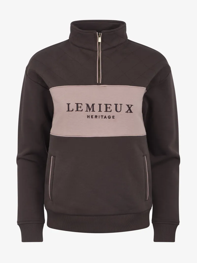 LeMieux Heritage Quarter Zip Sweat - Cocoa-3