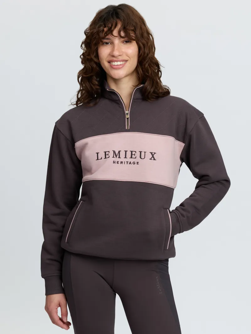 LeMieux Heritage Quarter Zip Sweat - Cocoa