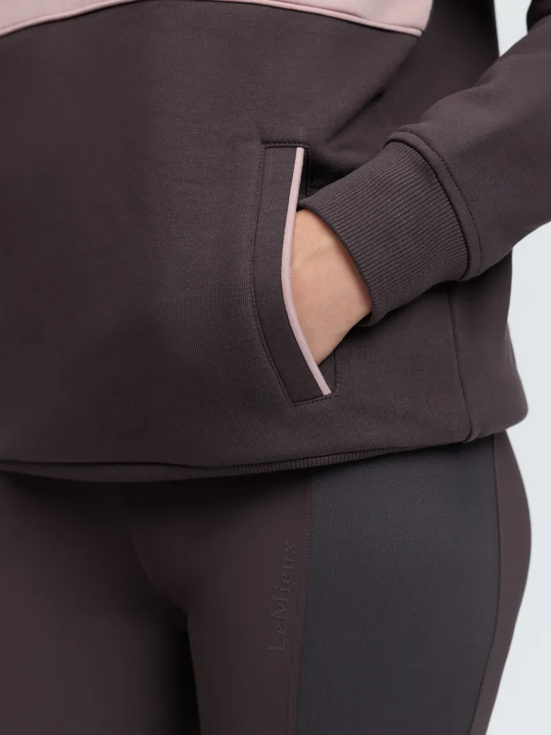 LeMieux Heritage Quarter Zip Sweat - Cocoa-2