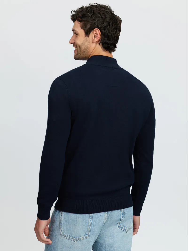 LeMieux Mens Quarter Zip Knit - Navy-2