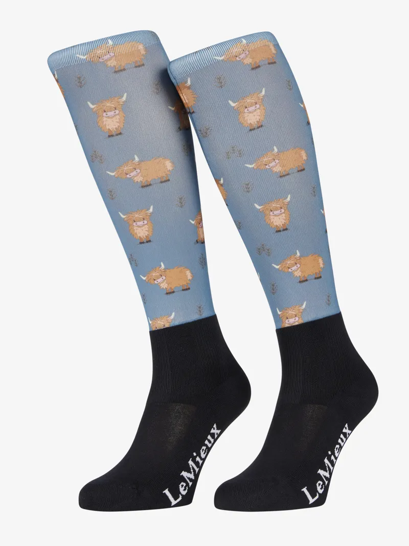 LeMieux Footsie Socks Highland - Cow/Aloe