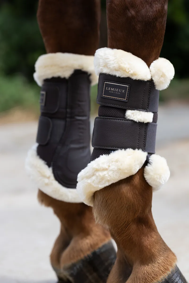 LeMieux Heritage Fleece Edged Brushing Boot - Cocoa