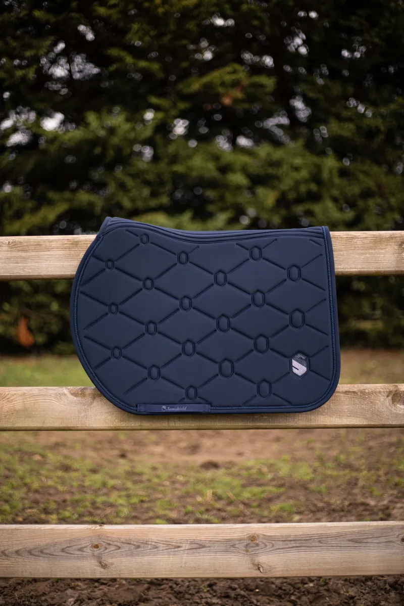Samshield Spineshield Swarovski Jump Saddle Pad - Navy - Full-5