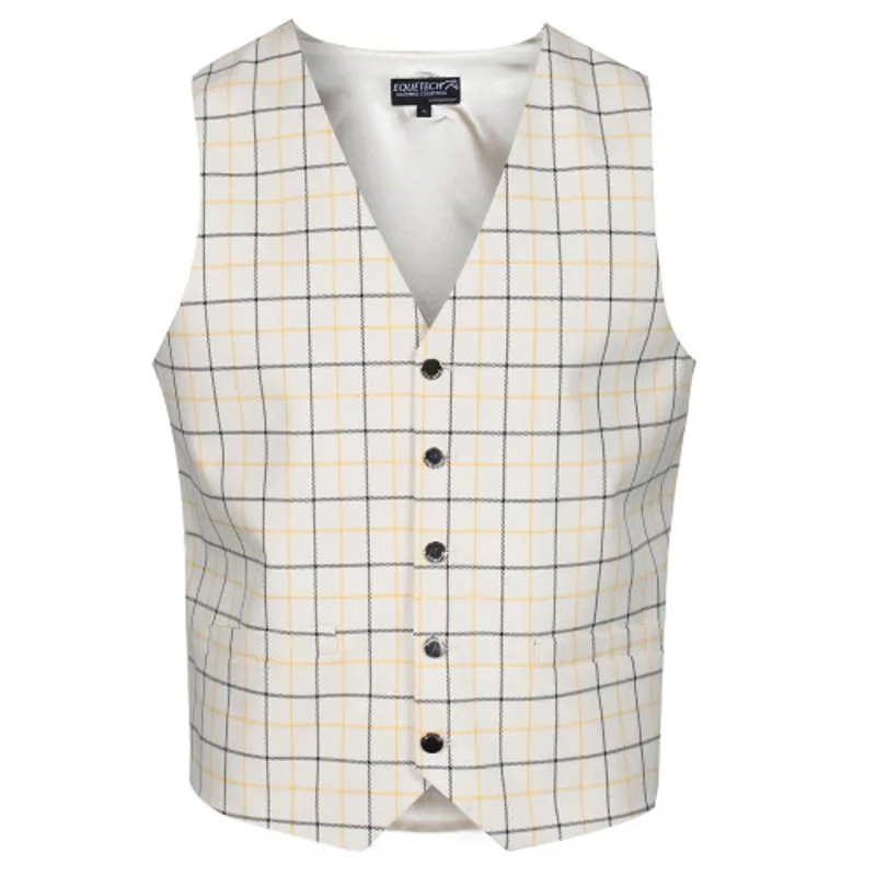 Equetech Classic Tattersall Check Men's Waistcoat - Gold/Black