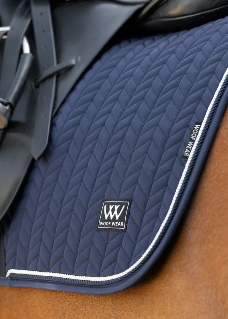 Woof Wear Herringbone Dressage Pad - Navy-1