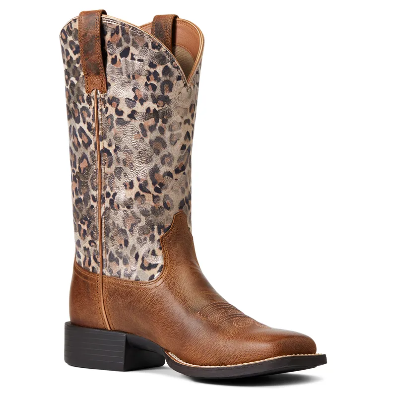 Ariat Womens Round Up Western Boots- Metallic Leopard -2