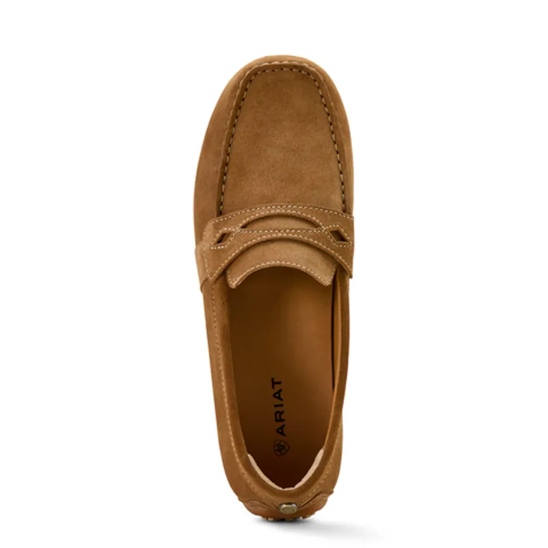 Ariat Womens Selene Driving Moc Shoe - Caramel Suede-2