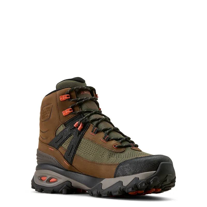 Ariat Mens Traverse Mid Waterproof Hiking Boot - Brown Bark-2