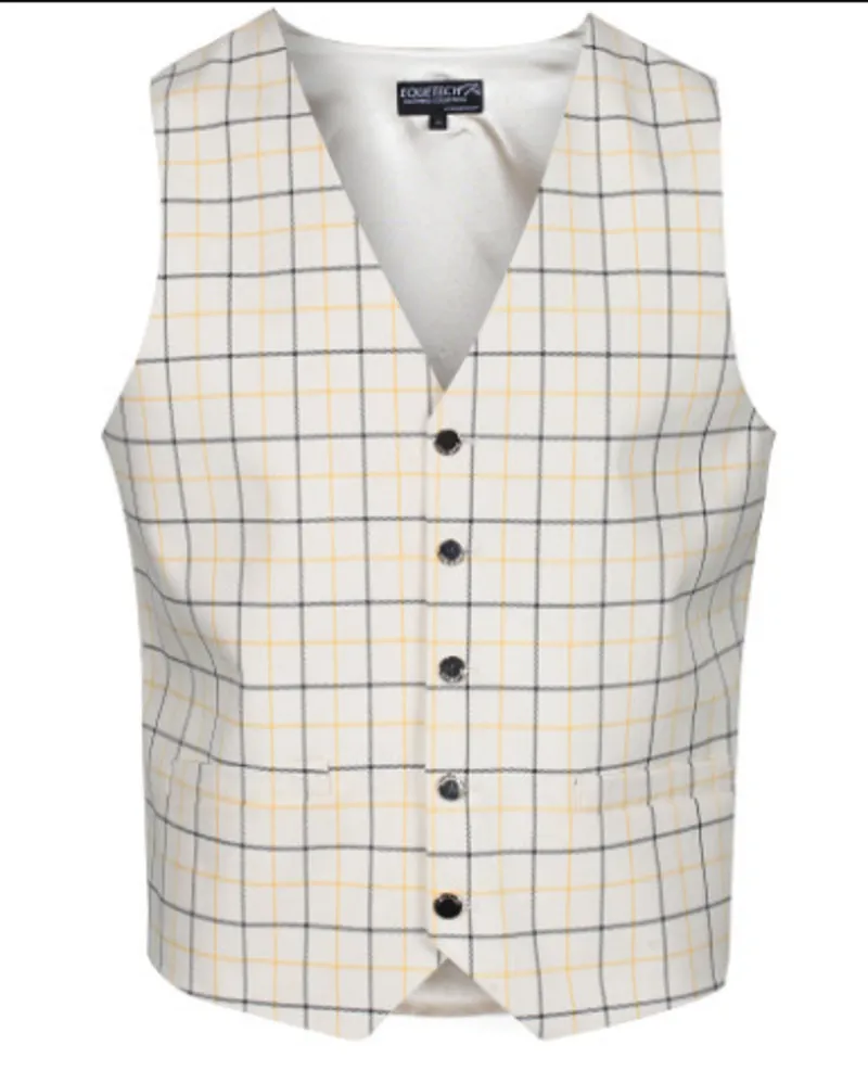 Equetech Classic Tattersall Check Women's Waistcoat Gold/Black