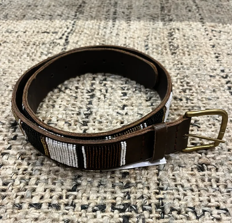 Kenyan Polo Belt - Brown / White / Black / Gold