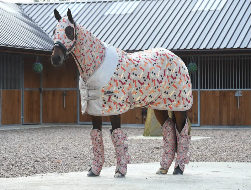 Weatherbeeta Printed Stretch Hood with Zip - Dachshund Print