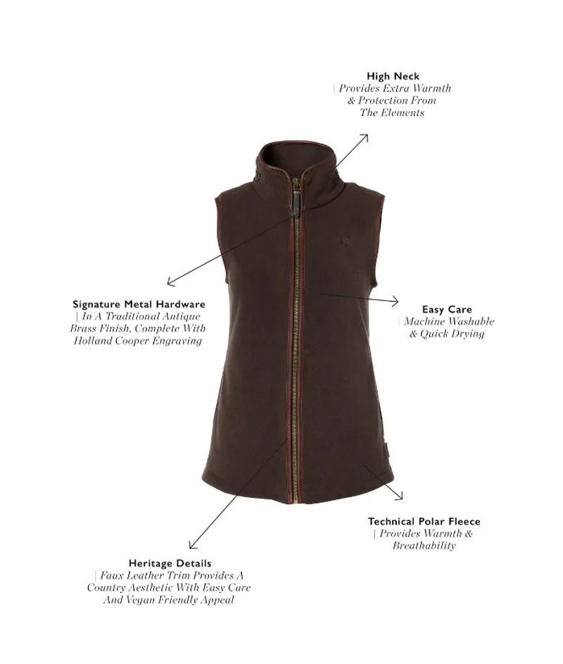 Holland Cooper Country Fleece Gilet - Chocolate-2