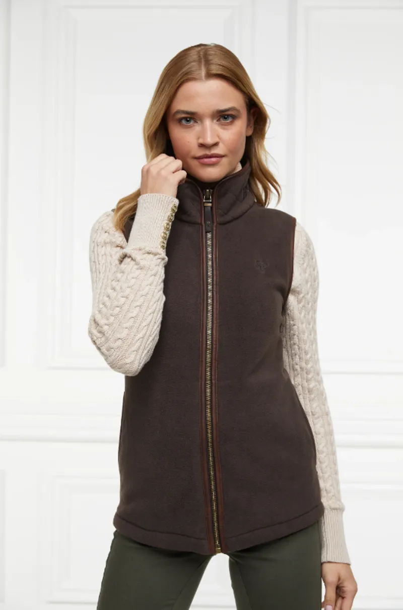 Holland Cooper Country Fleece Gilet - Chocolate